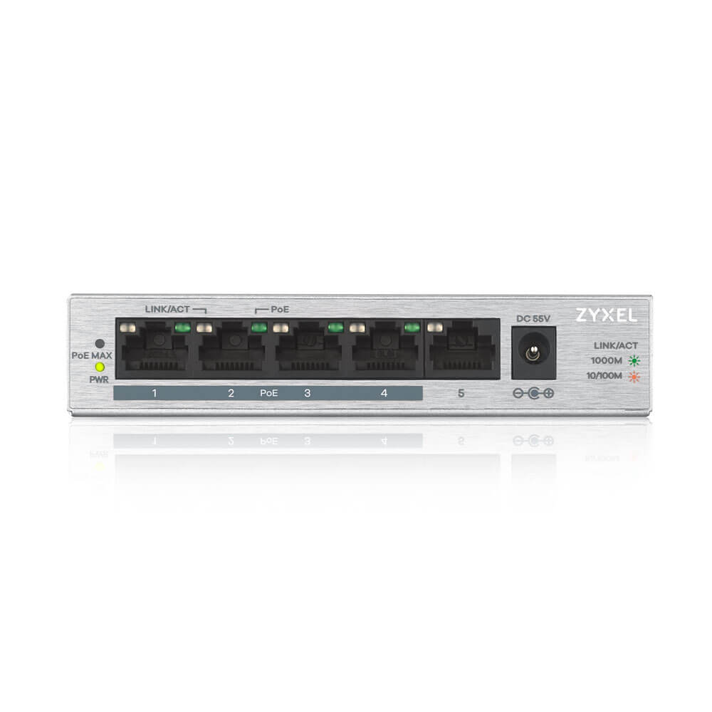 Zyxel GS1005HP (5-Port GbE Unmanaged PoE Switch) - View 2