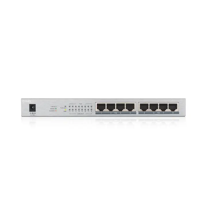 Zyxel GS1008HP (8 Port Gigabit Unmanaged 8 x PoE+ with 60 Watt Budget) - View 2